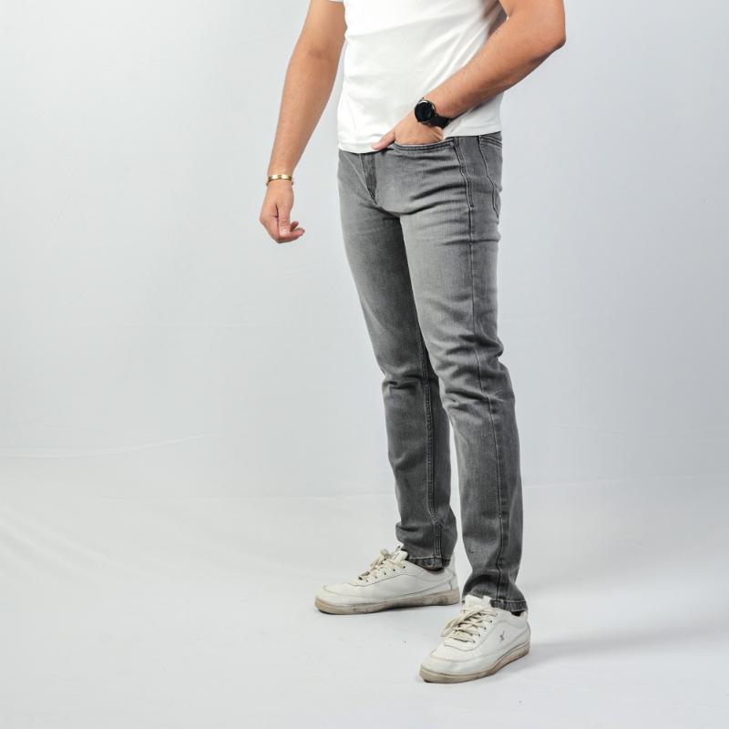 Men Relaxed Fit Mid Rise Dark Grey Jeans